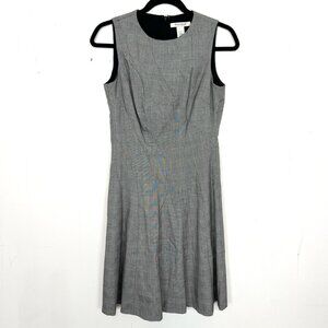 White House Black Market Glen Check Seamed Sleeveless Dress 0 XS